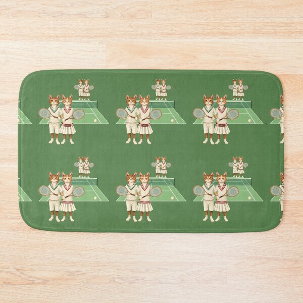 Item preview, Anthropomorphic Cat Tennis Couple | Gift for Tennis Lover designed and sold by UnhingedBird.
