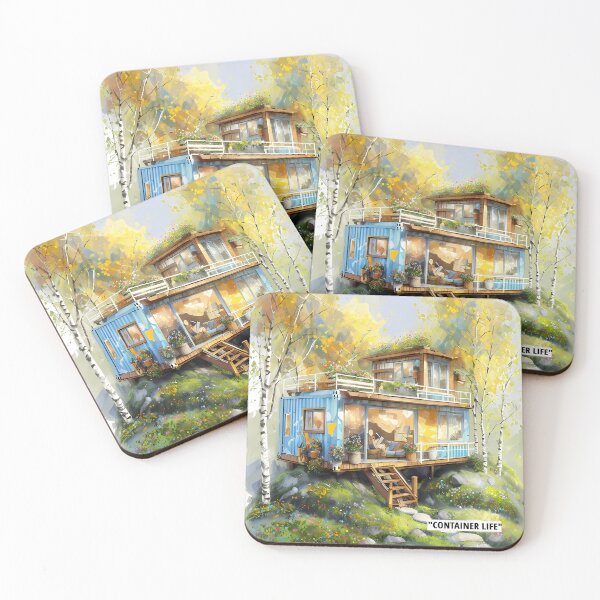 Item preview, Container Life - Modern Sustainable Architecture Watercolor designed and sold by Modern Nest Art.