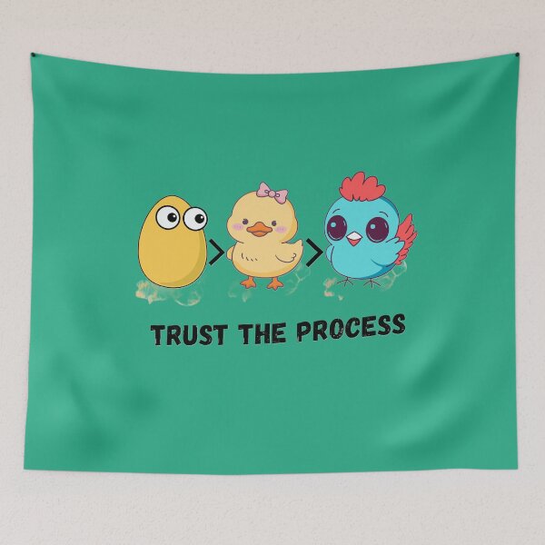Item preview, Trust The Process Cute Chick Evolution Design | Motivational Kawaii Cartoon Art designed and sold by CreativePallavi.