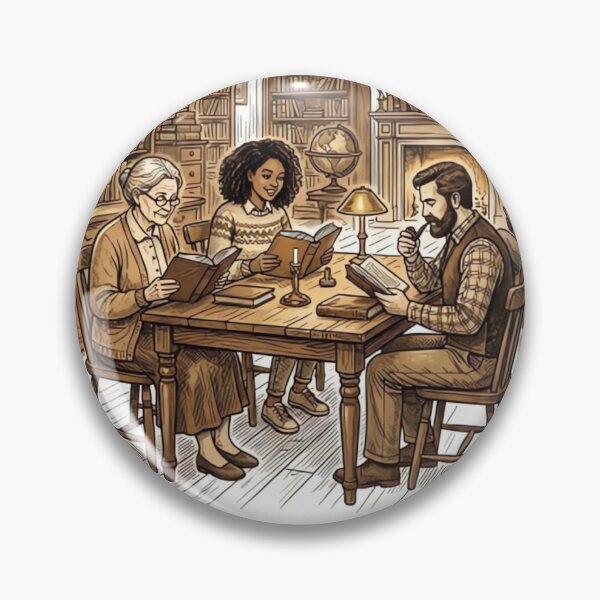 Item preview, Vintage Bookworm Club Cozy Reading Community Illustration  designed and sold by urbinet.