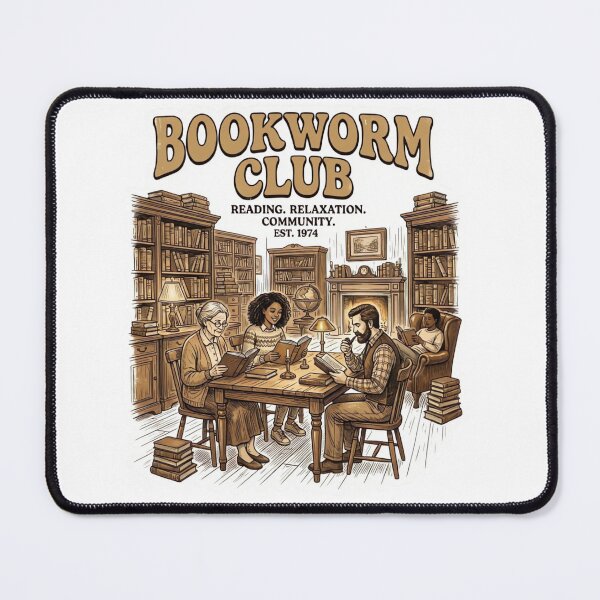 Item preview, Vintage Bookworm Club Cozy Reading Community Illustration  designed and sold by urbinet.