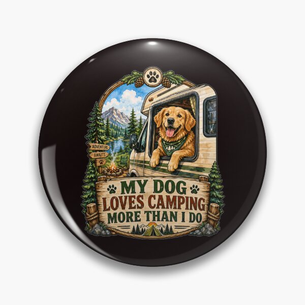 Item preview, RVing Camper Design My Dog Loves Camping More Than I Do designed and sold by fantasticdesign.