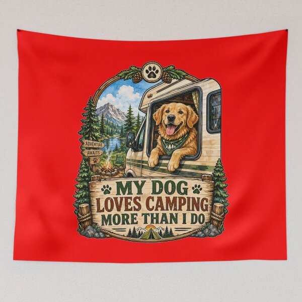 Item preview, RVing Camper Design My Dog Loves Camping More Than I Do designed and sold by fantasticdesign.
