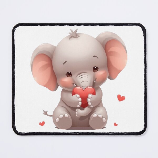 Item preview, Gift of a Kawaii Elephant Sending Love in Pastel Colors designed and sold by DigitfanStudio.