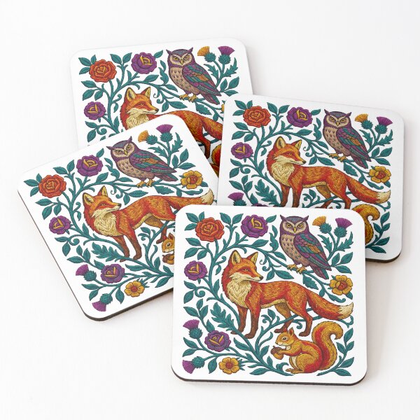 Item preview, Fox and Owl Woodland Rose designed and sold by TeeARTHY.