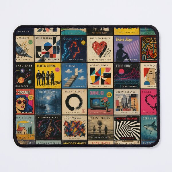 Item preview, Vintage-style vinyl record covers collage designed and sold by MagicStrawberry.