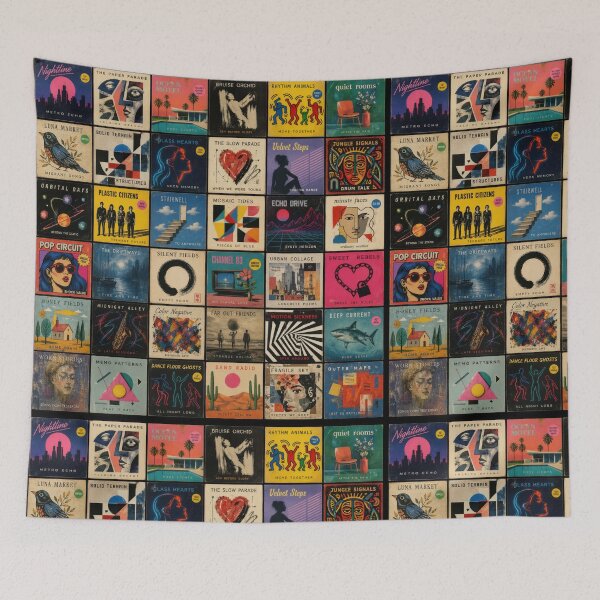 Item preview, Vintage-style vinyl record covers collage designed and sold by MagicStrawberry.