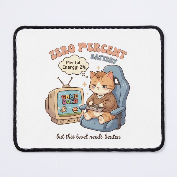Item preview, Tired Gamer Cat - Mental Energy 2% designed and sold by PoenyL1rosy.