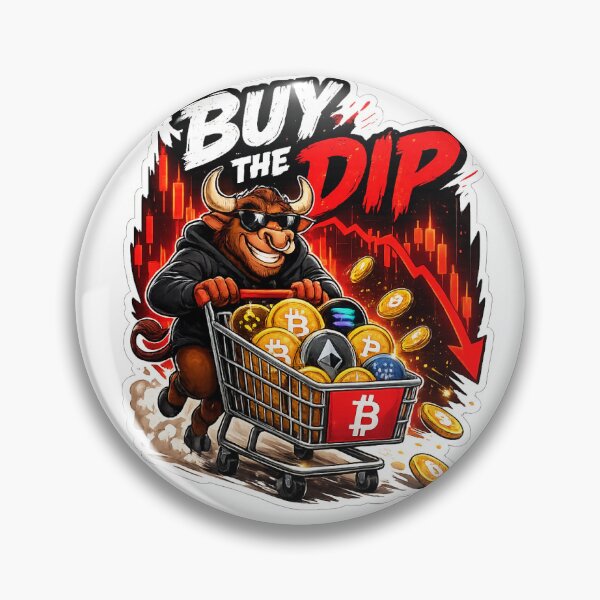 Item preview, Buy The Dip Bull Sticker – Crypto Funny Investor Design designed and sold by Puraenergia Stickers.