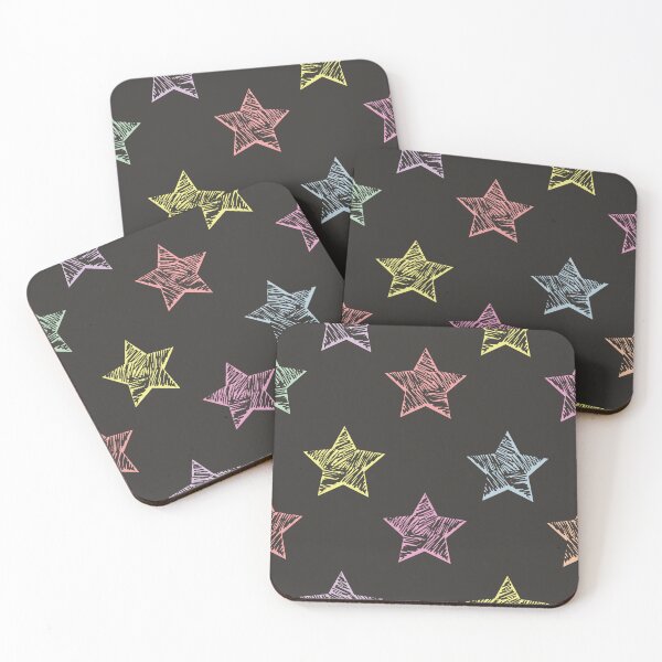 Item preview, Oversized Sketchy Candy Rainbow Stars - Onyx Black designed and sold by Daniel Bevis Design.