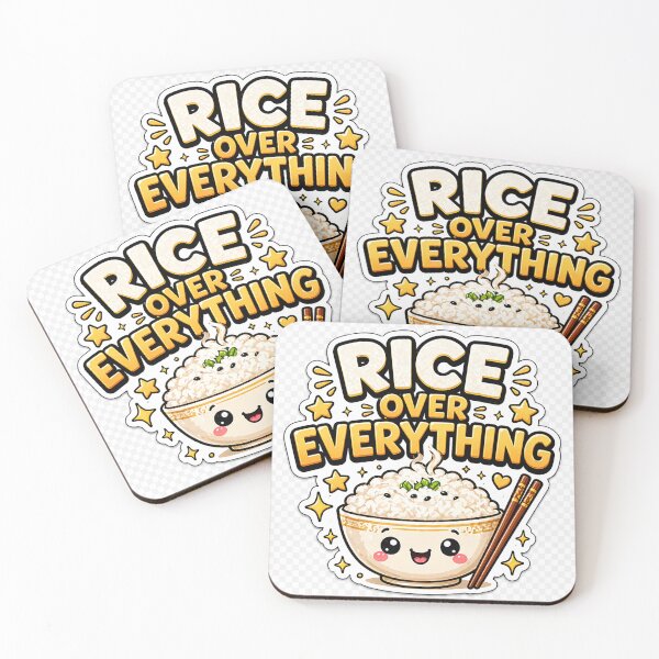 Item preview, Rice Over Everything Funny Food Quote Sticker designed and sold by OsmosisShop.
