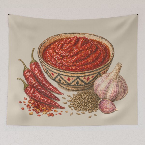 Item preview, Harissa illustration – Spicy Tunisian cuisine designed and sold by JOANNASKAH.