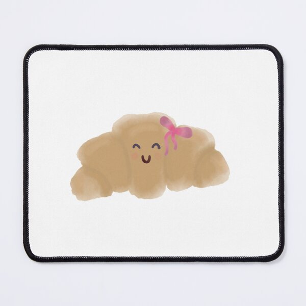 Item preview, Cute Kawaii Croissant with Pink Bow designed and sold by Vimi Doodles.