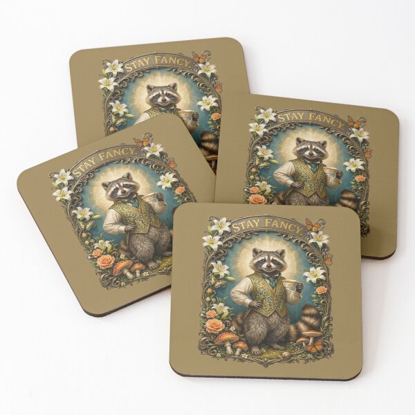 Item preview, Stay Fancy Dapper Raccoon Drinking Tea designed and sold by TeeARTHY.