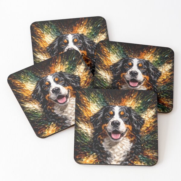 Item preview, Bernese Mountain Dog Color Explosion Dog Art designed and sold by Vista Atelier.