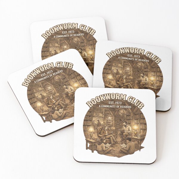 Item preview, Vintage Bookworm Club Community Cozy Library Circle Illustration designed and sold by urbinet.
