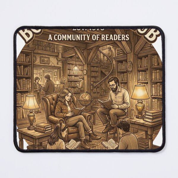 Item preview, Vintage Bookworm Club Community Cozy Library Circle Illustration designed and sold by urbinet.