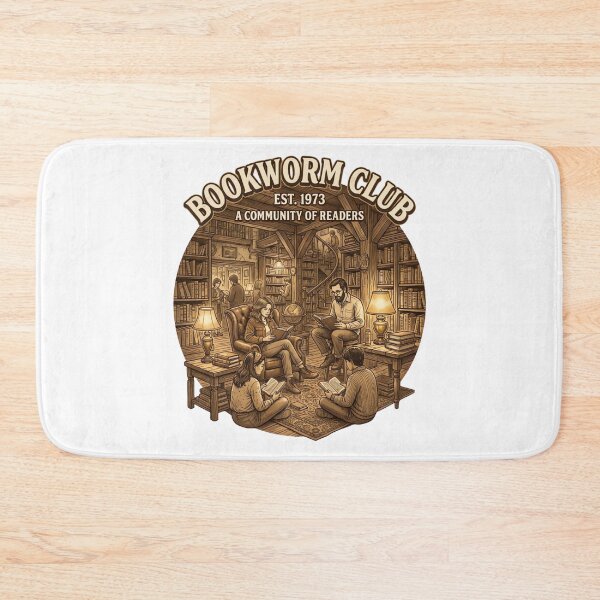 Item preview, Vintage Bookworm Club Community Cozy Library Circle Illustration designed and sold by urbinet.
