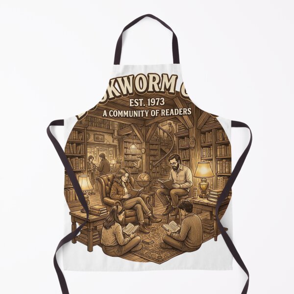 Item preview, Vintage Bookworm Club Community Cozy Library Circle Illustration designed and sold by urbinet.