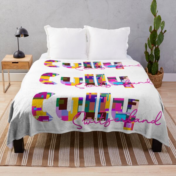 Item preview, Cully, Suiza, Arte tipográfico abstracto y vibrante de la ciudad designed and sold by Wanderful-roads.