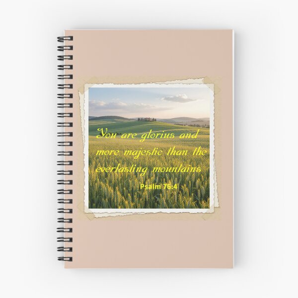 Item preview, Scripture verse Psalm 76:4 majestic mountains designed and sold by Robo-Mart Smart Shopping.