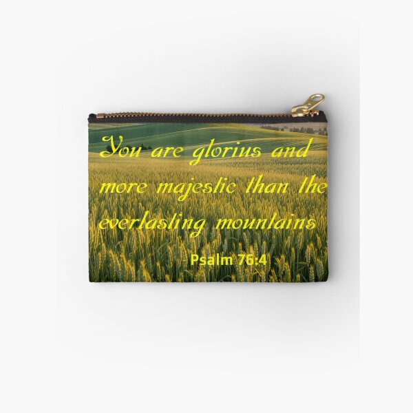 Item preview, Scripture verse Psalm 76:4 majestic mountains designed and sold by Robo-Mart Smart Shopping.