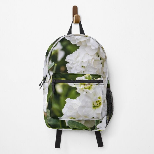 Item preview, Cluster of White Stock Flowers in Full Bloom With Lush Green Foliage Close-Up designed and sold by Nmallia.