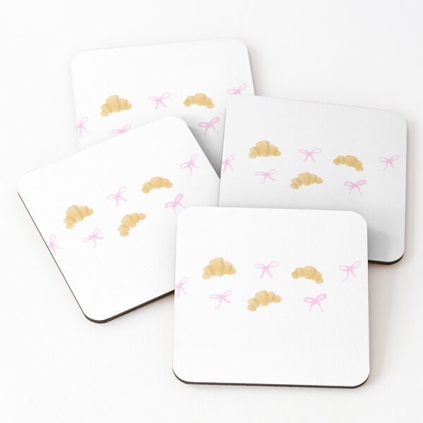 Item preview, Croissant with Pink Bows | Cute Pastry Aesthetic Sticker designed and sold by Vimi Doodles.