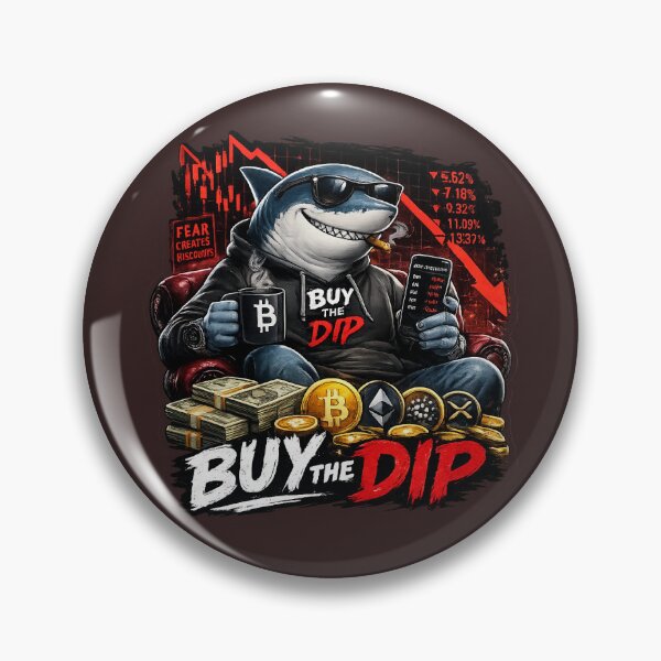 Item preview, Buy the Dip Shark Sticker – Cool Investor Crypto Mindset Design designed and sold by Puraenergia Stickers.
