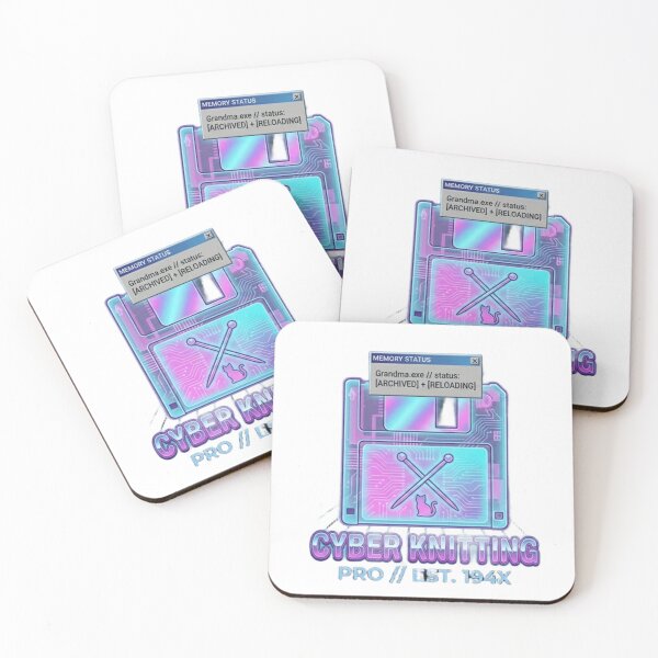 Item preview, Cyber Knitting Pro - Retro 80s Cyberpunk Aesthetic Disk designed and sold by Csstoree.