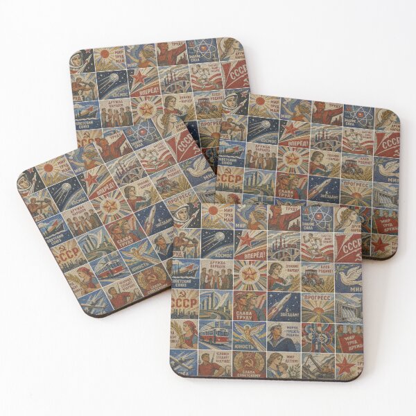 Item preview, Soviet-style mosaic with propaganda slogans collage designed and sold by MagicStrawberry.