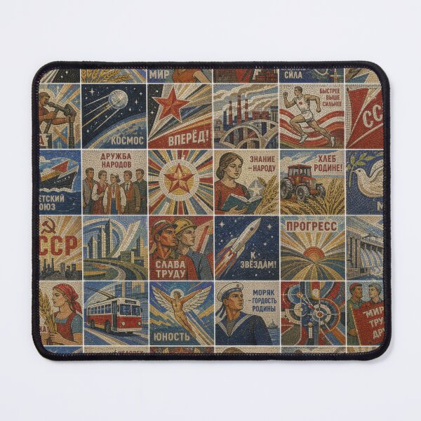 Item preview, Soviet-style mosaic with propaganda slogans collage designed and sold by MagicStrawberry.