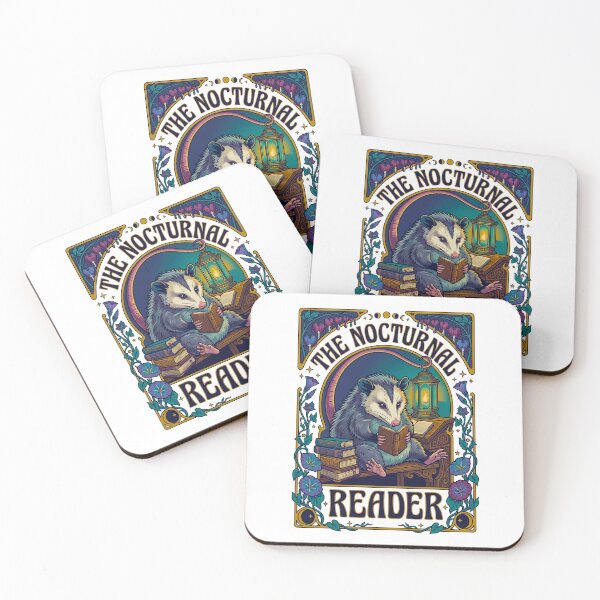 Item preview, Nocturnal Reader Opossum Reading Books designed and sold by TeeARTHY.