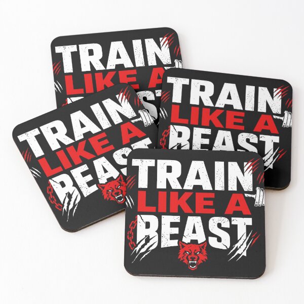 Item preview, Train Like A Beast Gym Motivation T-Shirt – Hardcore Fitness Wolf Design designed and sold by No Excuses .
