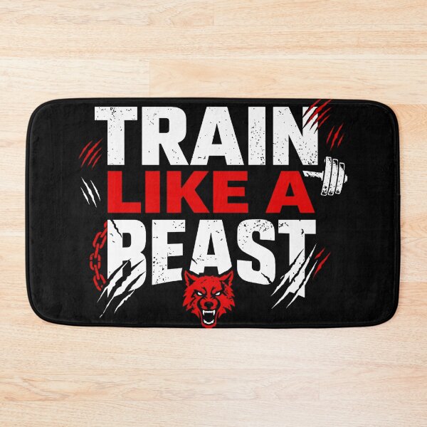 Item preview, Train Like A Beast Gym Motivation T-Shirt – Hardcore Fitness Wolf Design designed and sold by No Excuses .