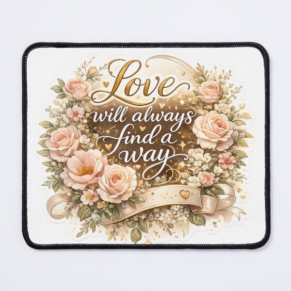 Item preview, Love Will Always Find a Way Floral Quote - Romantic Love Typography with Flowers Cute Love Sticker designed and sold by FluffiPopo.
