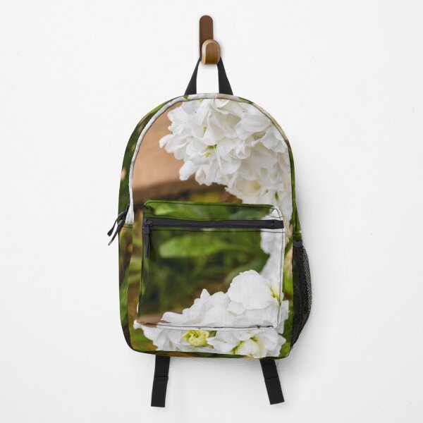 Item preview, Cluster of White Stock Flowers in Bloom With Green Foliage Close-Up Spring Garden designed and sold by Nmallia.