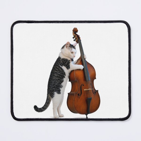 Item preview, Cool cat playing upright bass designed and sold by drygulchshop.