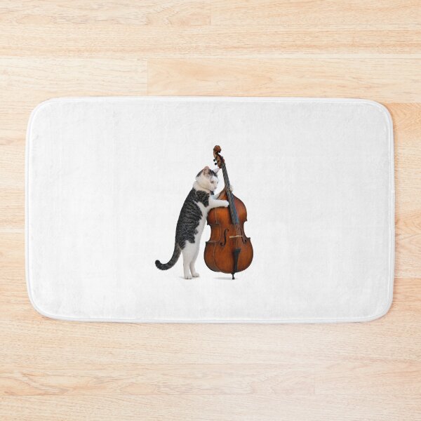 Item preview, Cool cat playing upright bass designed and sold by drygulchshop.