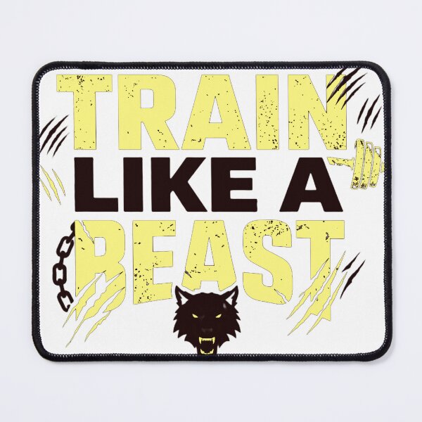 Item preview, Train Like A Beast Gym Motivation T-Shirt – Hardcore Fitness Wolf Design designed and sold by No Excuses .