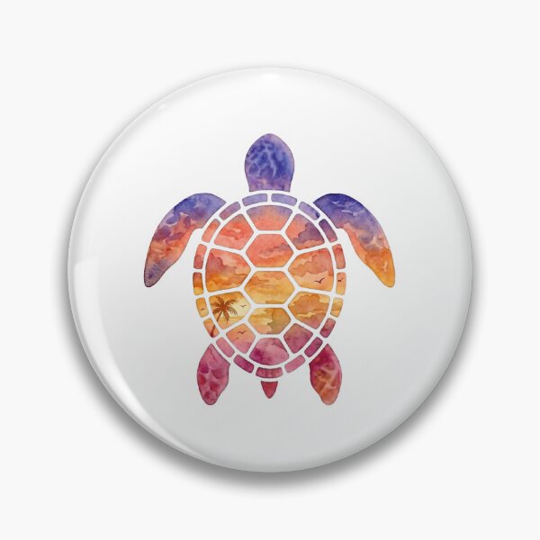 Item preview, Sunset Sea Turtule watercolor designed and sold by shellle in the ocean.