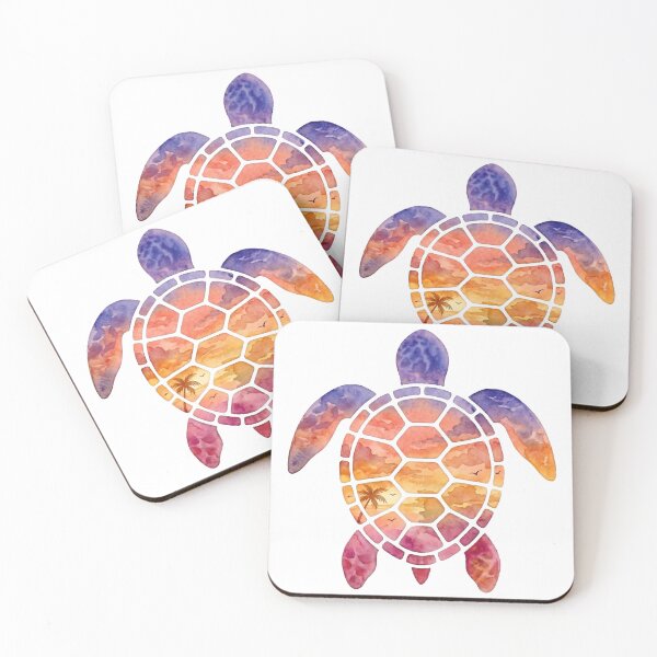 Item preview, Sunset Sea Turtule watercolor designed and sold by shellle in the ocean.
