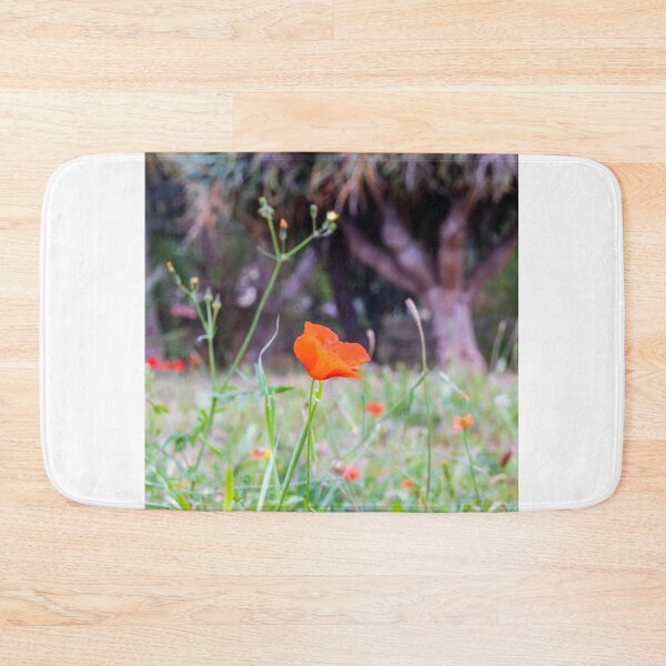 Item preview, Red Poppy Single Bloom In Meadow With Soft Bokeh Background And Grass designed and sold by Nmallia.