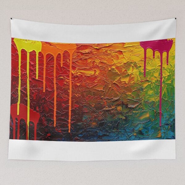 Item preview, Colorful Abstract Paint Drip Texture Wall Art designed and sold by PixorStudio.