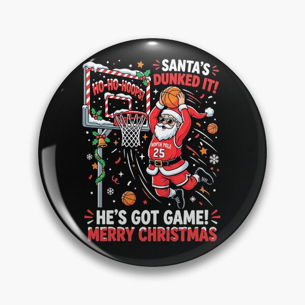 Item preview, Funny Santa Claus Slam Dunk Basketball Christmas Hoops designed and sold by graphixpolash.