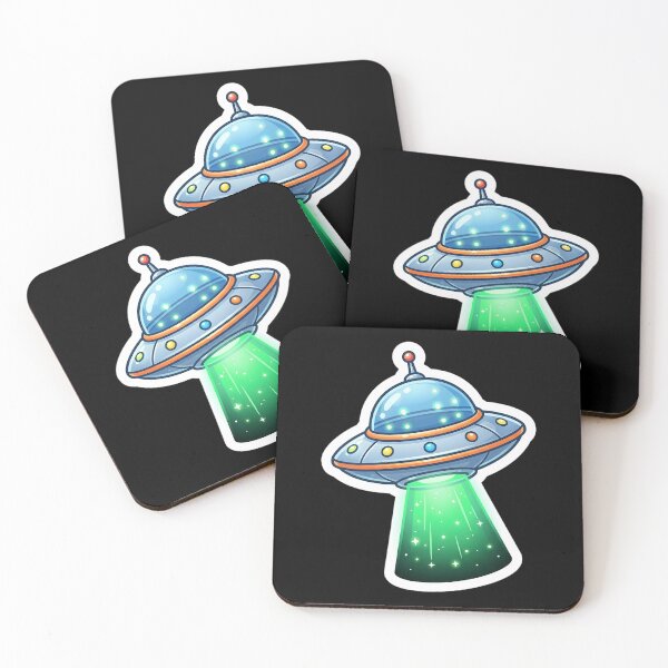 Item preview, Cute Cartoon UFO Flying Saucer Green Tractor Beam designed and sold by novadawy.
