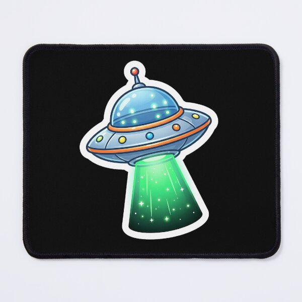 Item preview, Cute Cartoon UFO Flying Saucer Green Tractor Beam designed and sold by novadawy.