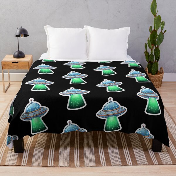 Item preview, Cute Cartoon UFO Flying Saucer Green Tractor Beam designed and sold by novadawy.