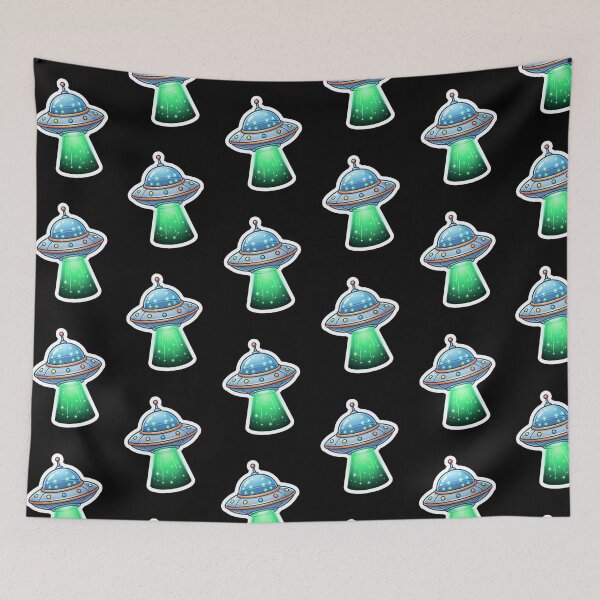 Item preview, Cute Cartoon UFO Flying Saucer Green Tractor Beam designed and sold by novadawy.