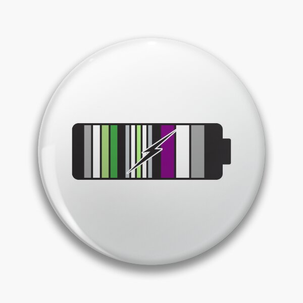 Item preview, AAA Battery Triple A Subtle Asexual Agender Aromantic designed and sold by Dragon Meets Cat.